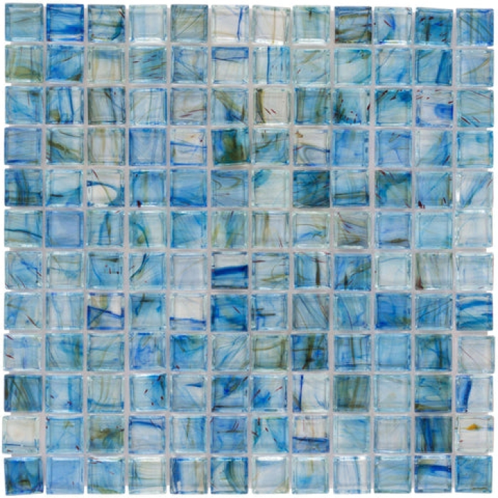 Mosaic Tile Outlet Squares Blue Green Glossy Glass Tile Reviews